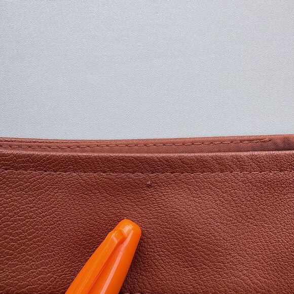 Loft Skirt Soft Vegan Faux Leather Lined A-Line Size 10 Cognac Office Career - Picture 7 of 10